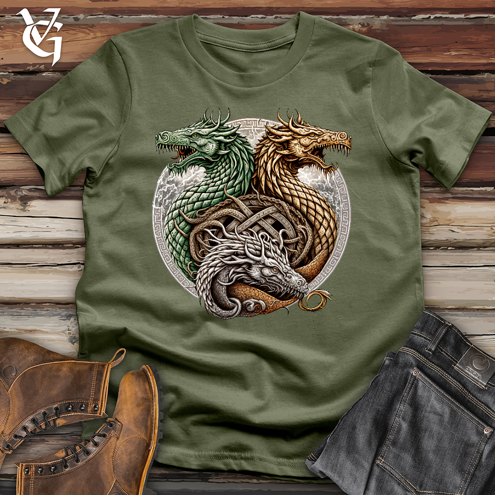 Viking Goods Dragon Trio Viking Softstyle Tee Military Green / L