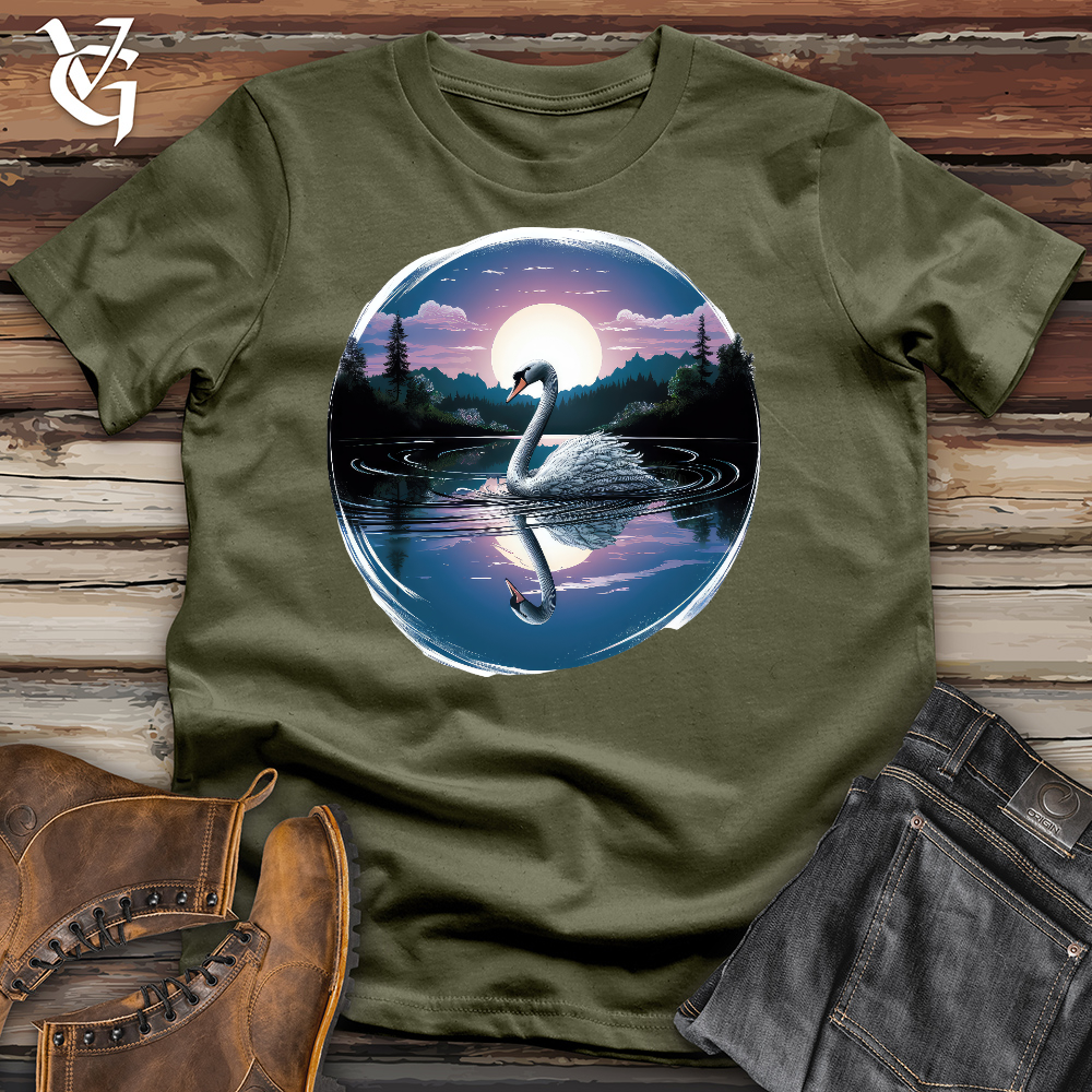 Viking Goods Elegant Swan Cotton Tee Military Green / L