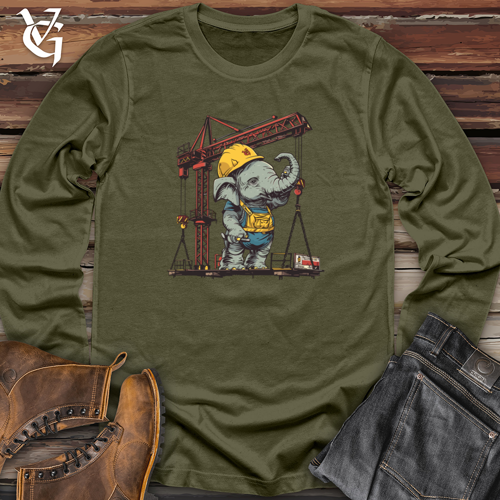 Viking Goods Elephant Construction Crew Long Sleeve Military Green / L