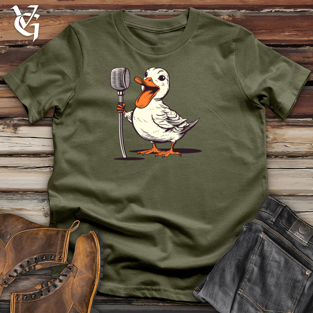 Viking Goods Feathered Quacktastic Comedy Cotton Tee Military Green / L