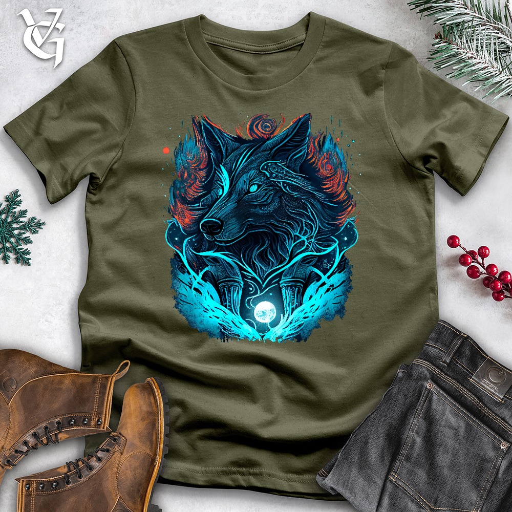 Viking Goods Fenrir Wolf Cotton Tee Military Green / L
