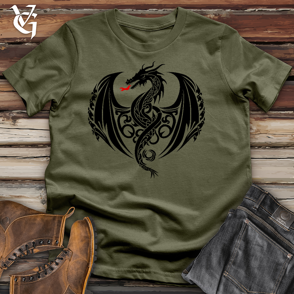 Viking Goods Fire Breathing Dragon Cotton Tee Military Green / L