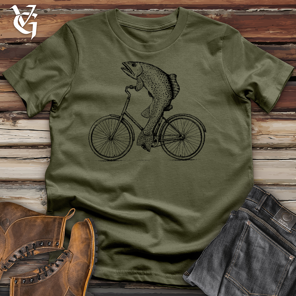 Viking Goods Fish On Wheels Cotton Tee Military Green / L