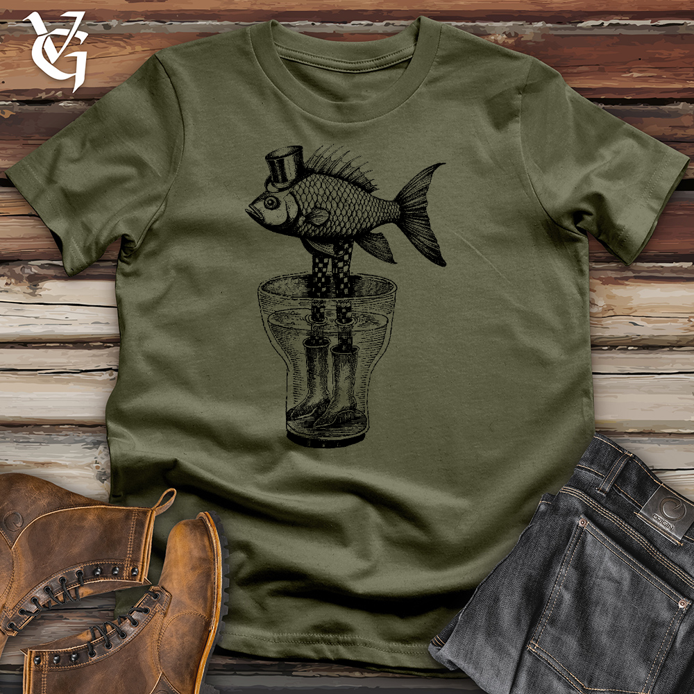 Viking Goods Fish Out Of Water Cotton Tee Military Green / L
