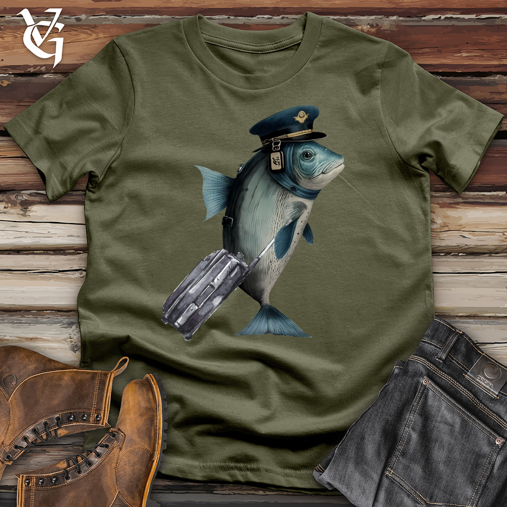 Viking Goods Fish Pilot Cotton Tee Military Green / L