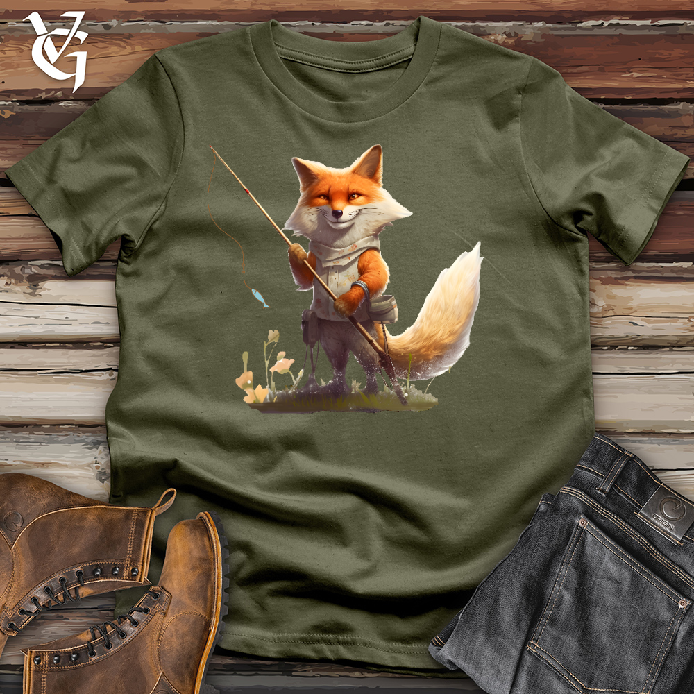 Viking Goods Fishing Fox Cotton Tee Military Green / L
