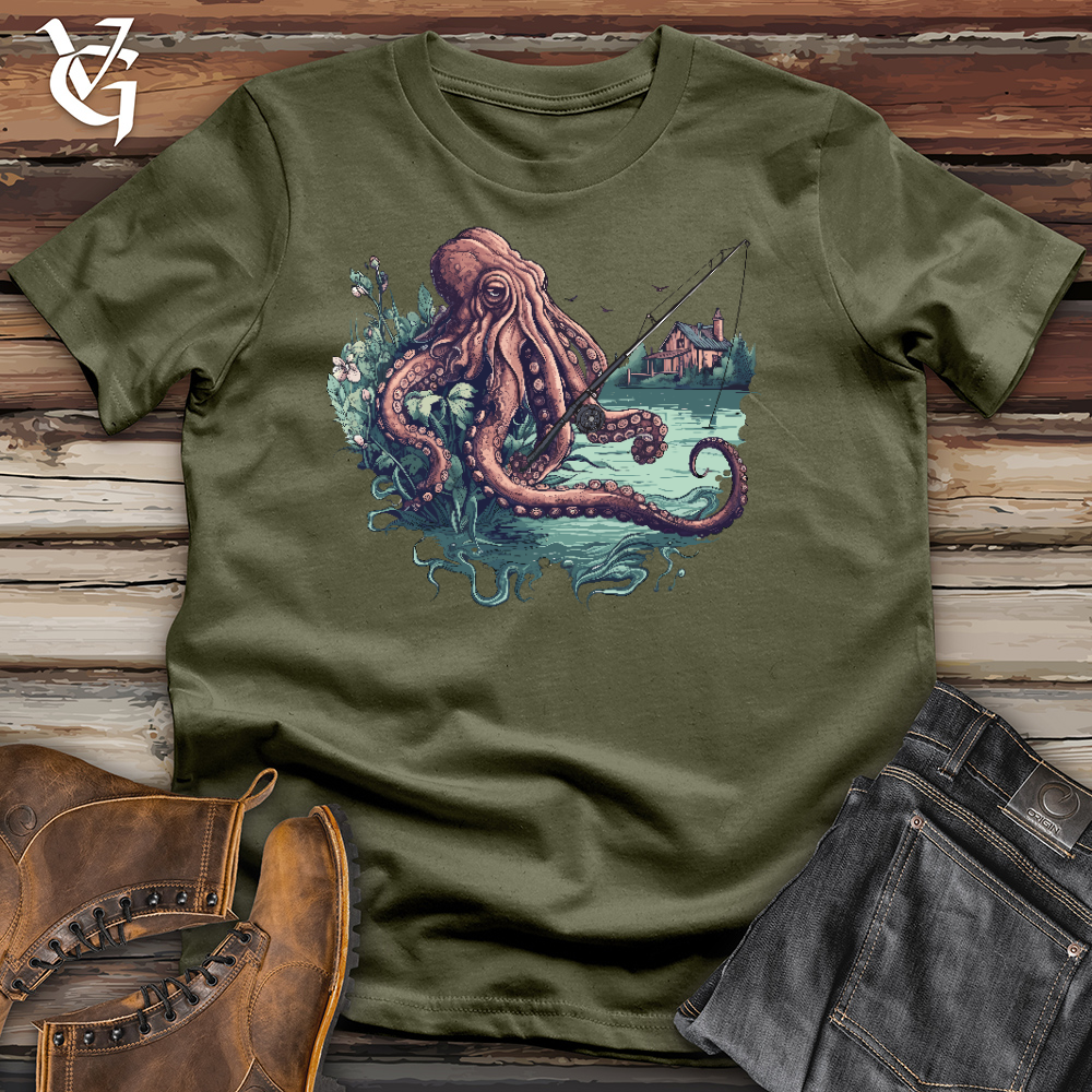 Viking Goods Fishing Octopus Cotton Tee Military Green / L