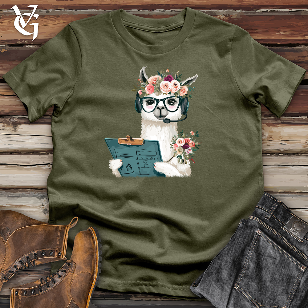 Viking Goods Floral Wedding Director Cotton Tee Military Green / L