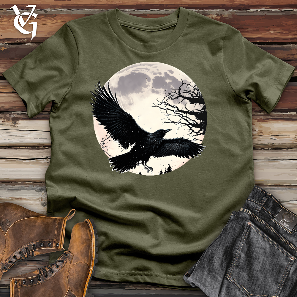 Viking Goods Flying Raven Cotton Tee Military Green / L