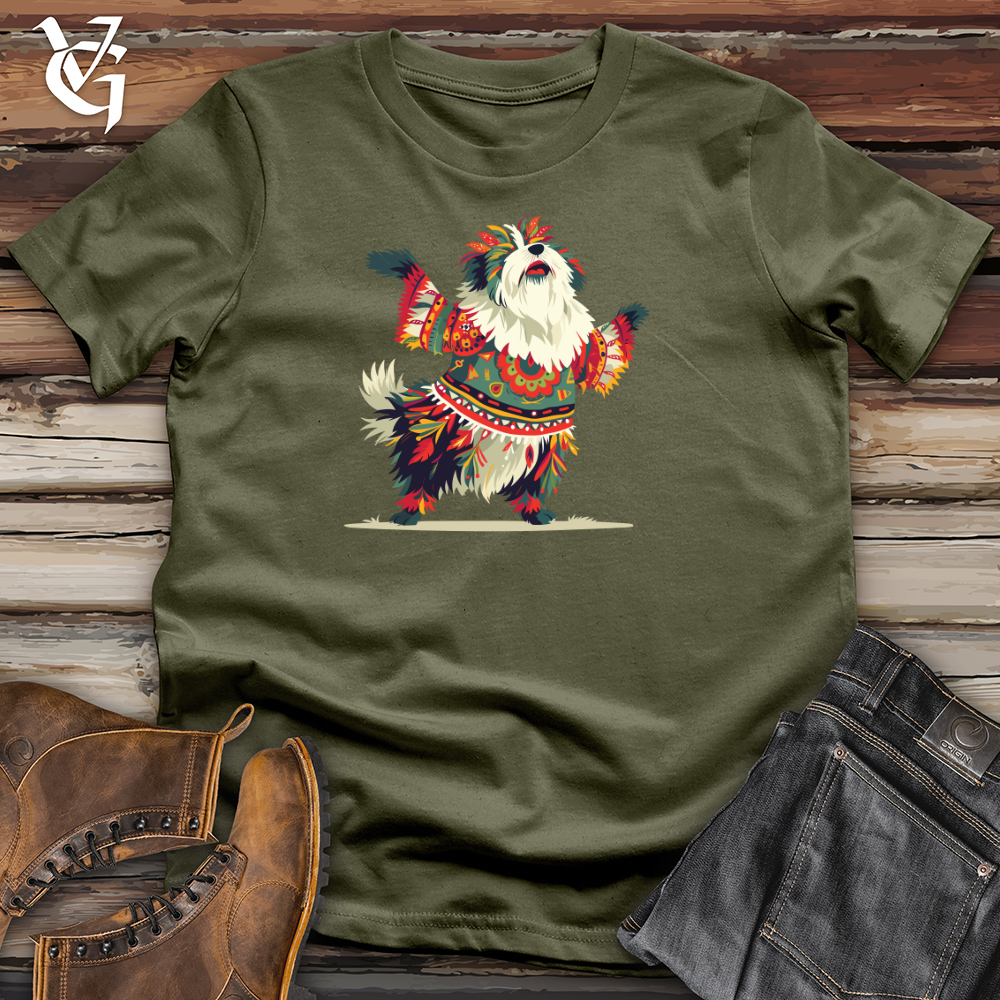 Viking Goods Folk Dance Dog Cotton Tee Military Green / L