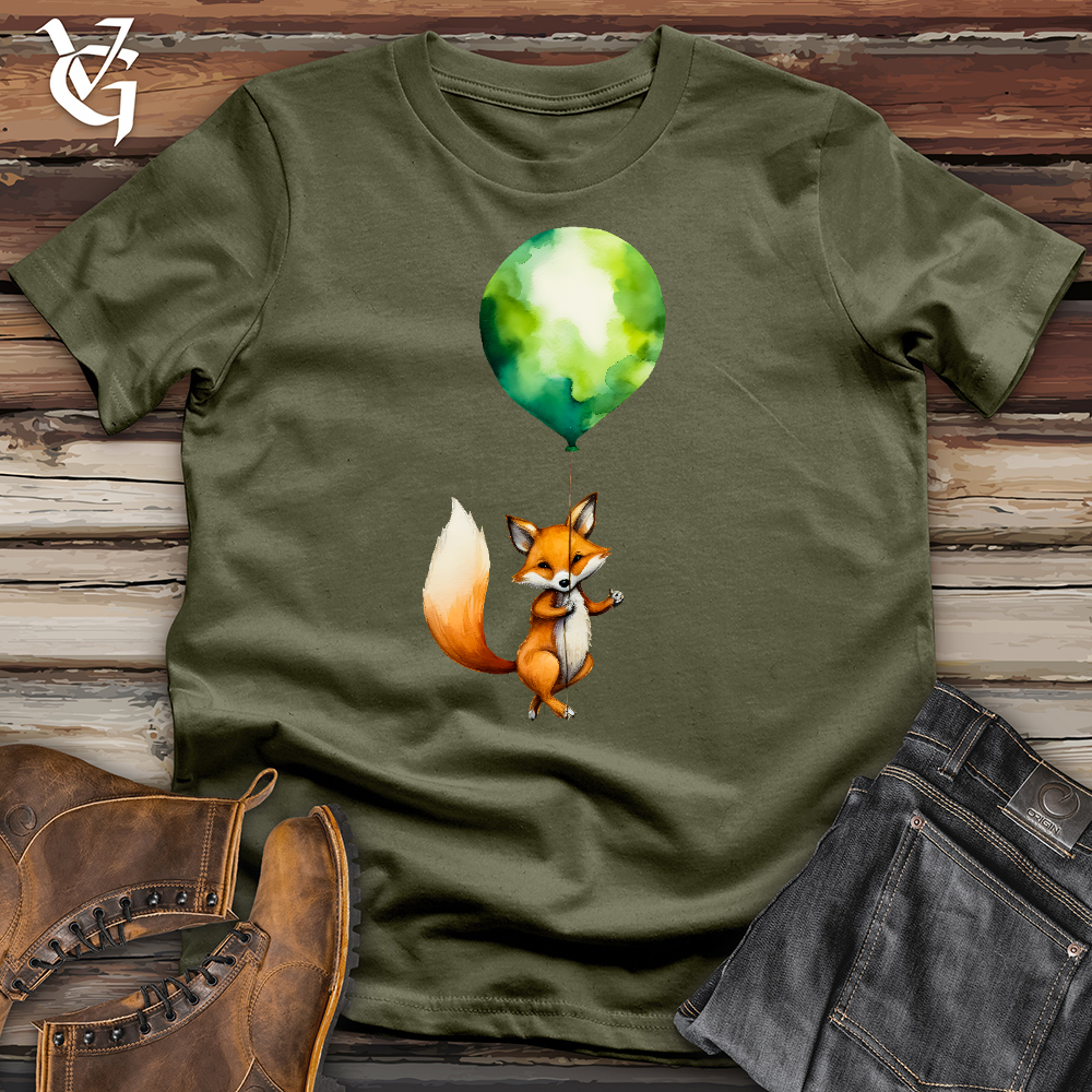 Viking Goods Fox Balloon Floating Cotton Tee Military Green / L