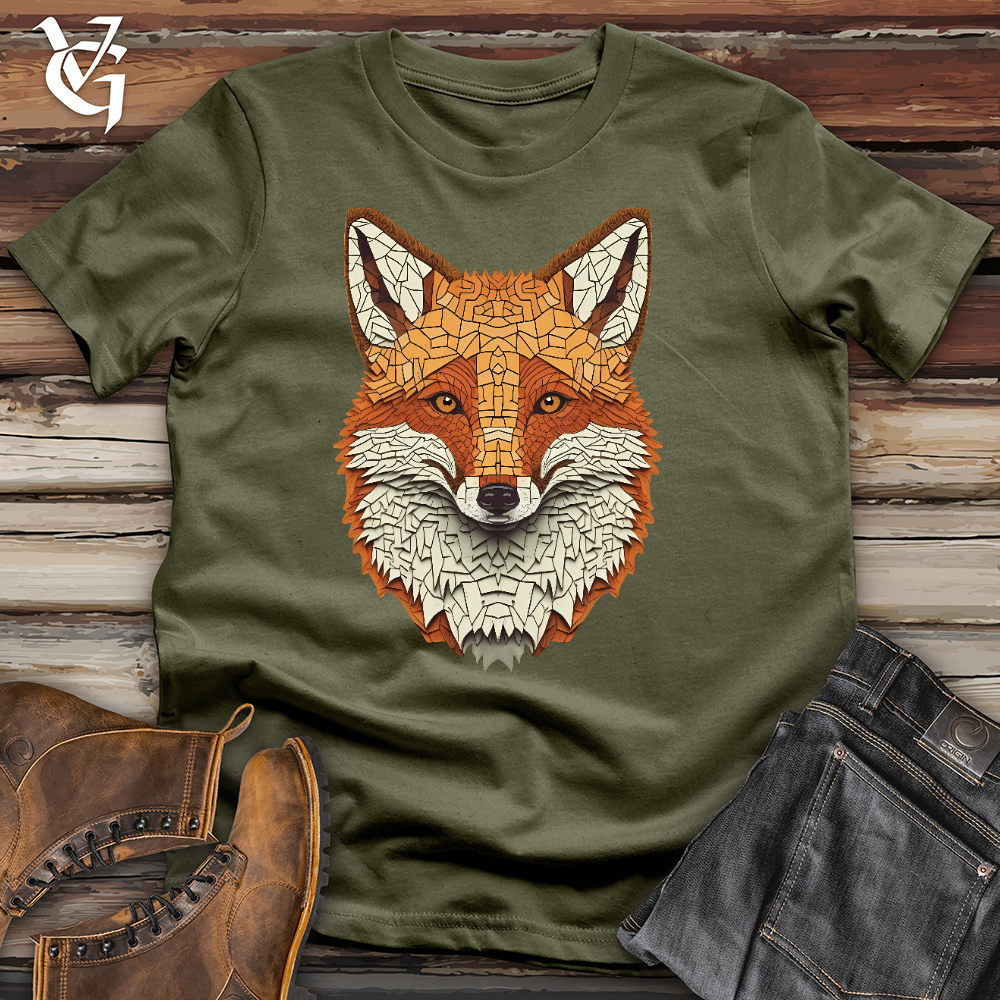 Viking Goods Fox Jigsaw Cotton Tee Military Green / L