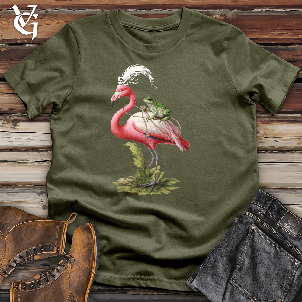 Viking Goods Frog & Flamingo Friends Cotton Tee Military Green / L
