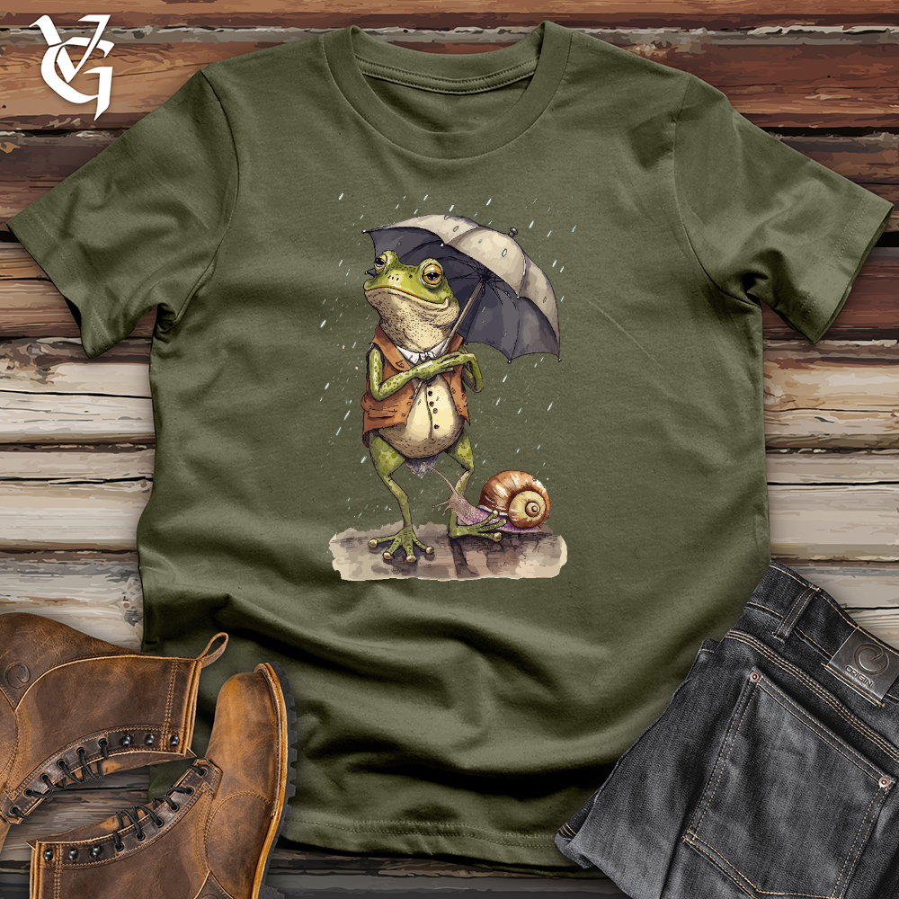 Viking Goods Frog In The Rain Cotton Tee Military Green / L