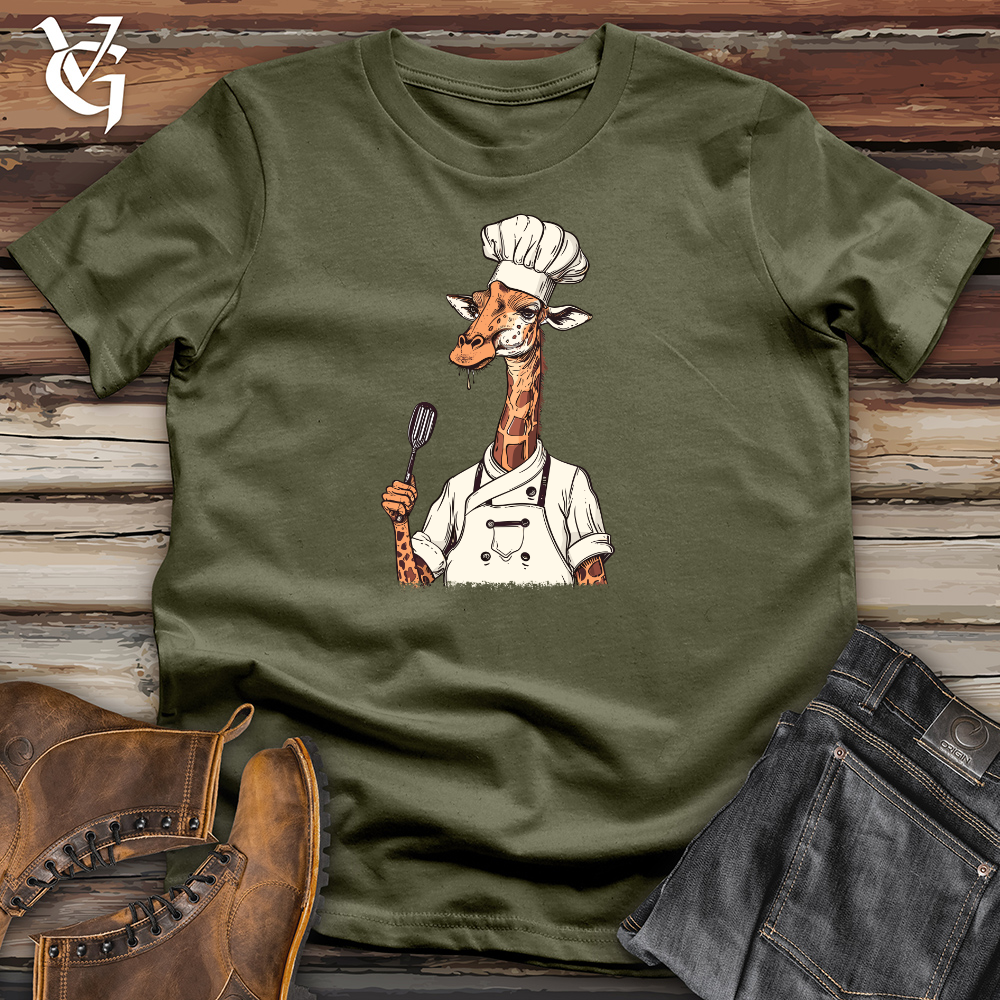 Viking Goods Giraffe Gourmet Chef Cotton Tee Military Green / L