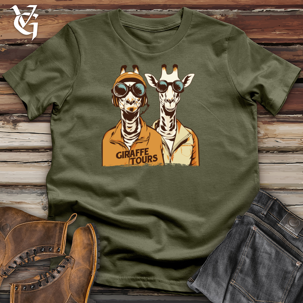 Viking Goods Giraffe Tours Pilots Cotton Tee Military Green / L