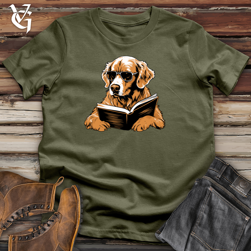 Viking Goods Golden Retriever Literary Escape Cotton Tee Military Green / L