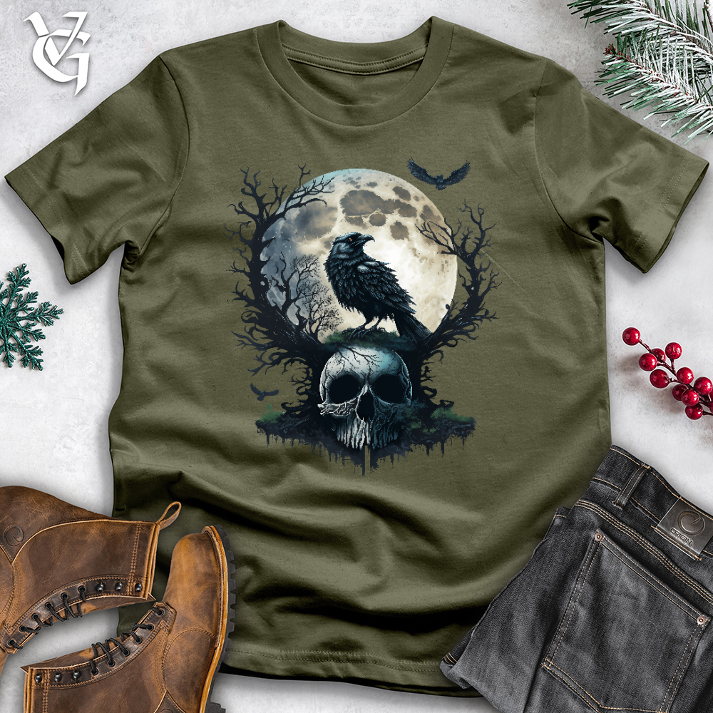 Viking Goods Graveyard Raven Cotton Tee Maroon / L