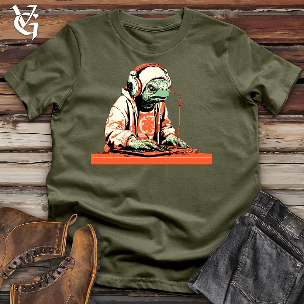 Viking Goods Groovy Turtle Beats Cotton Tee Military Green / L