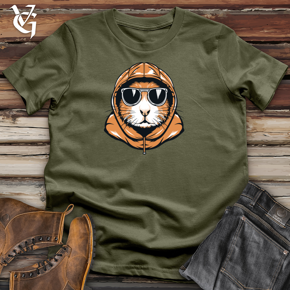 Viking Goods Hamster Cozy Beanie Winter Whiskers Cotton Tee Military Green / L