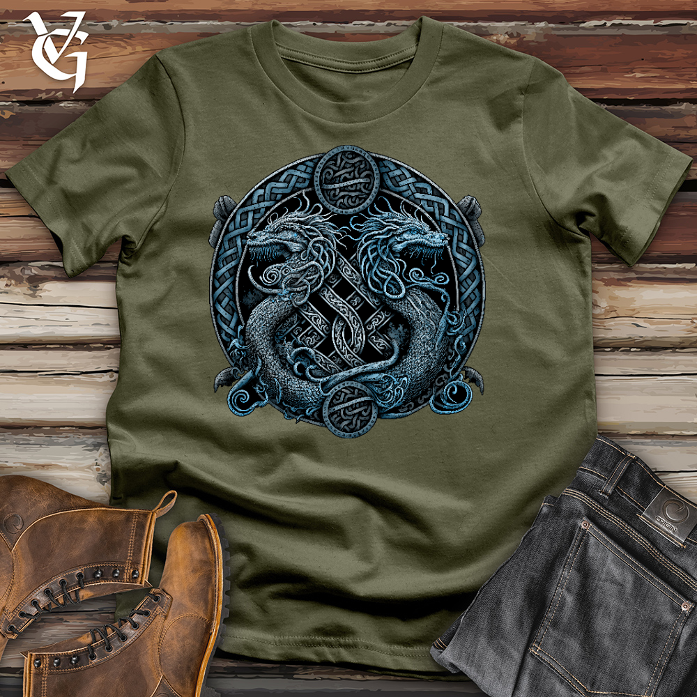 Viking Goods Icy Dragons Cotton Tee Military Green / L