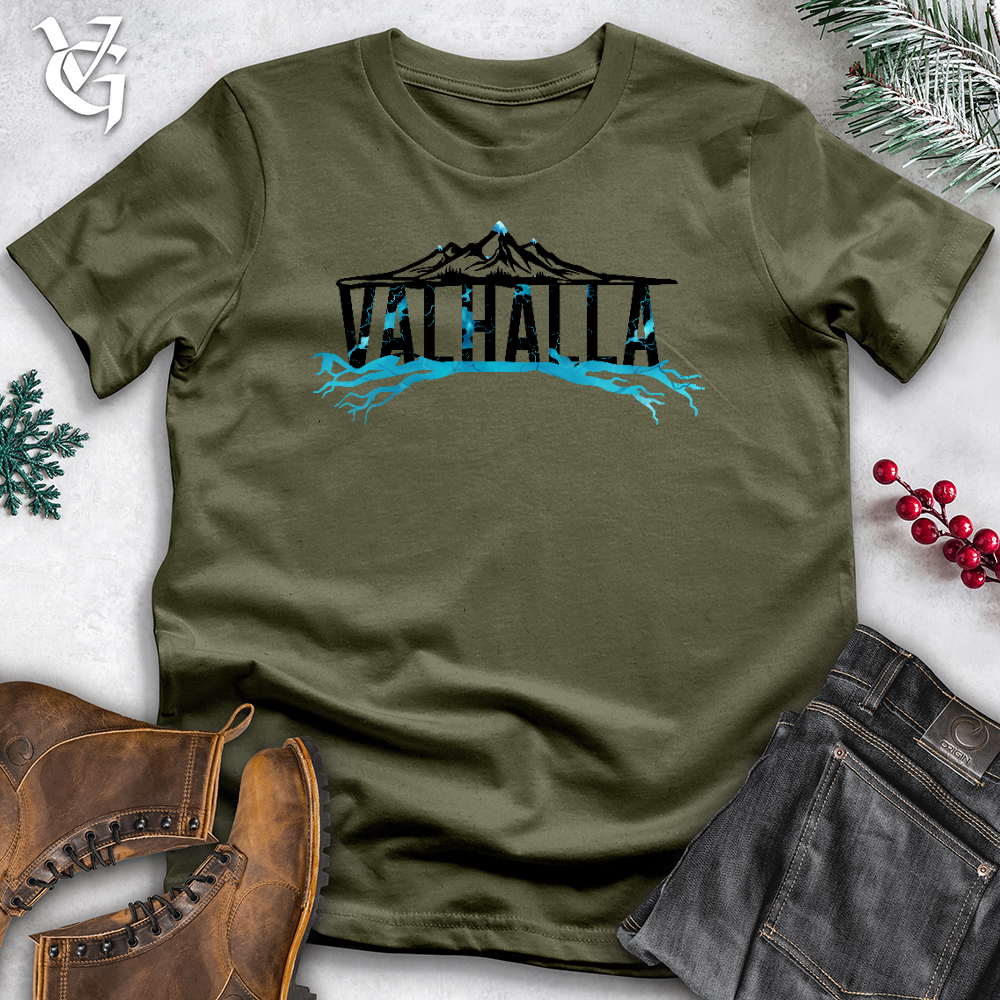 Viking Goods Icy Valhalla Mountain Cotton Tee Military Green / L