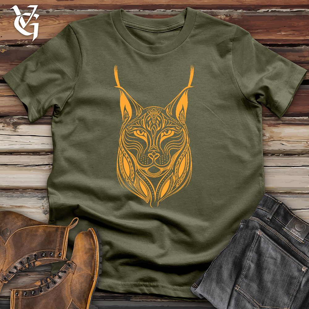 Viking Goods Intricate Lynx Cotton Tee Military Green / L