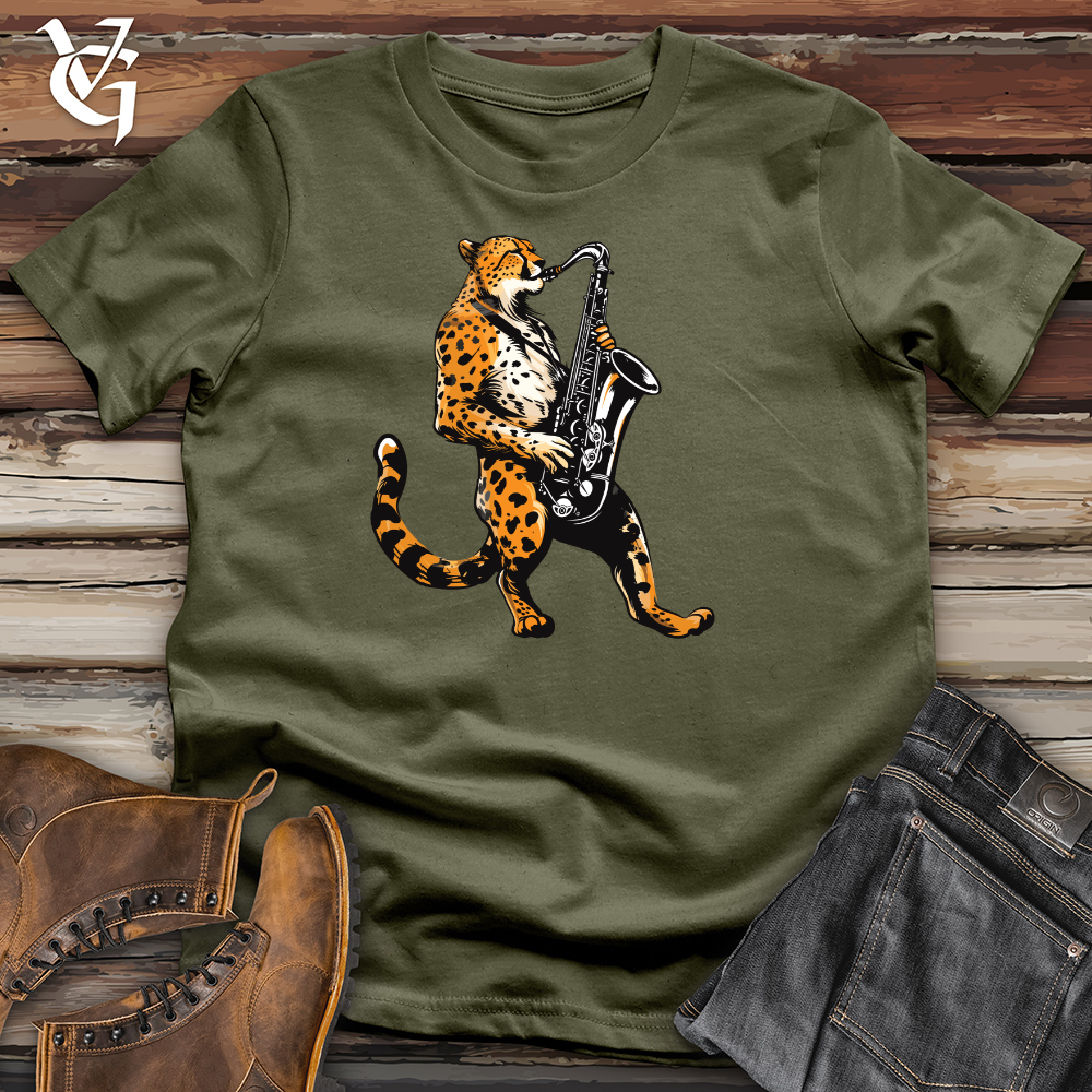 Viking Goods Jazz Cheetah Groove Cotton Tee Military Green / L