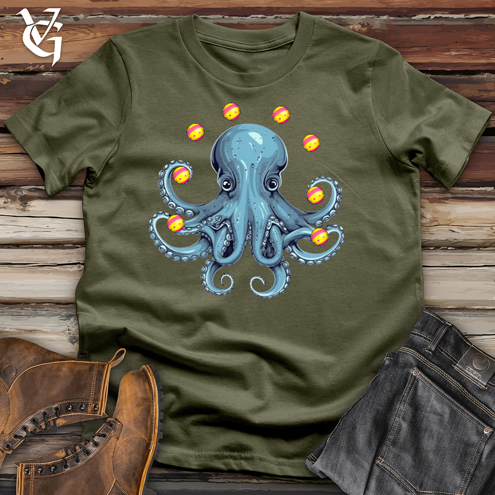 Viking Goods Juggling Octopus Cotton Tee Military Green / L