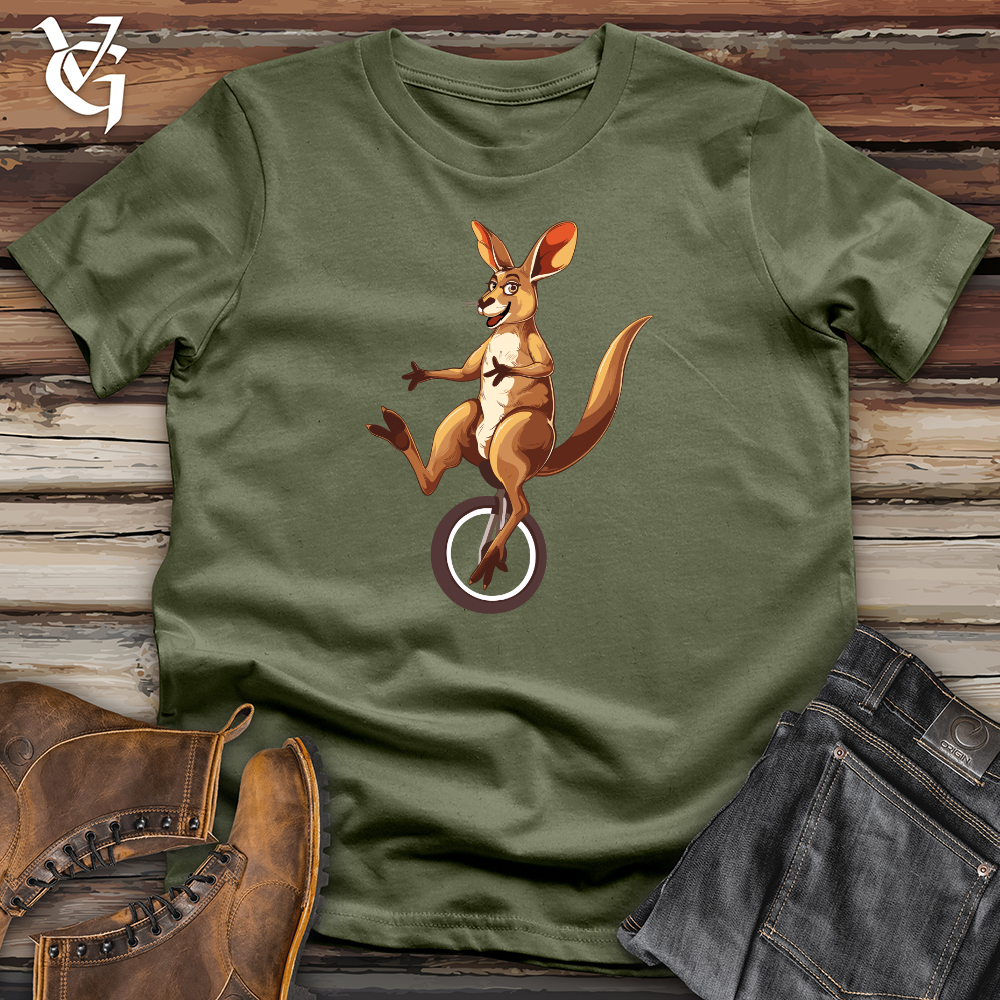 Viking Goods Kangaroo Unicycle Joy Softstyle Tee Military Green / L