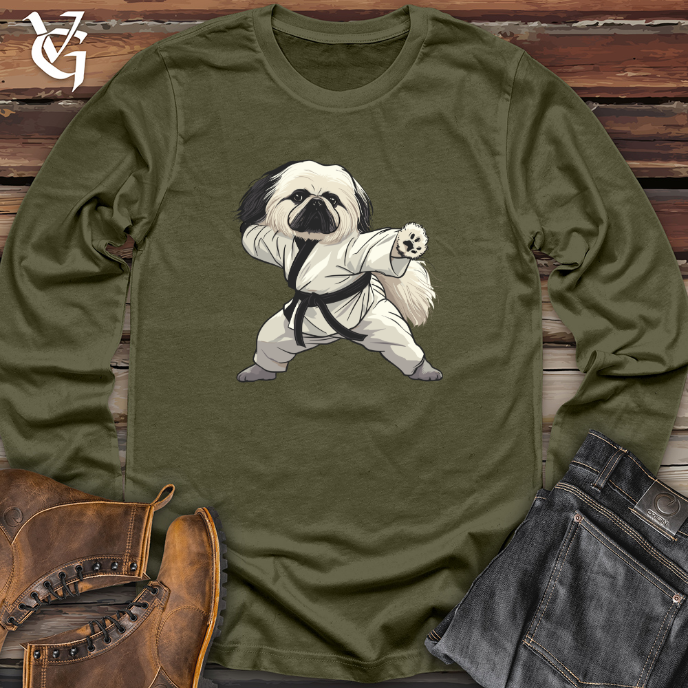 Viking Goods Karate Pekingese Power Long Sleeve Military Green / L