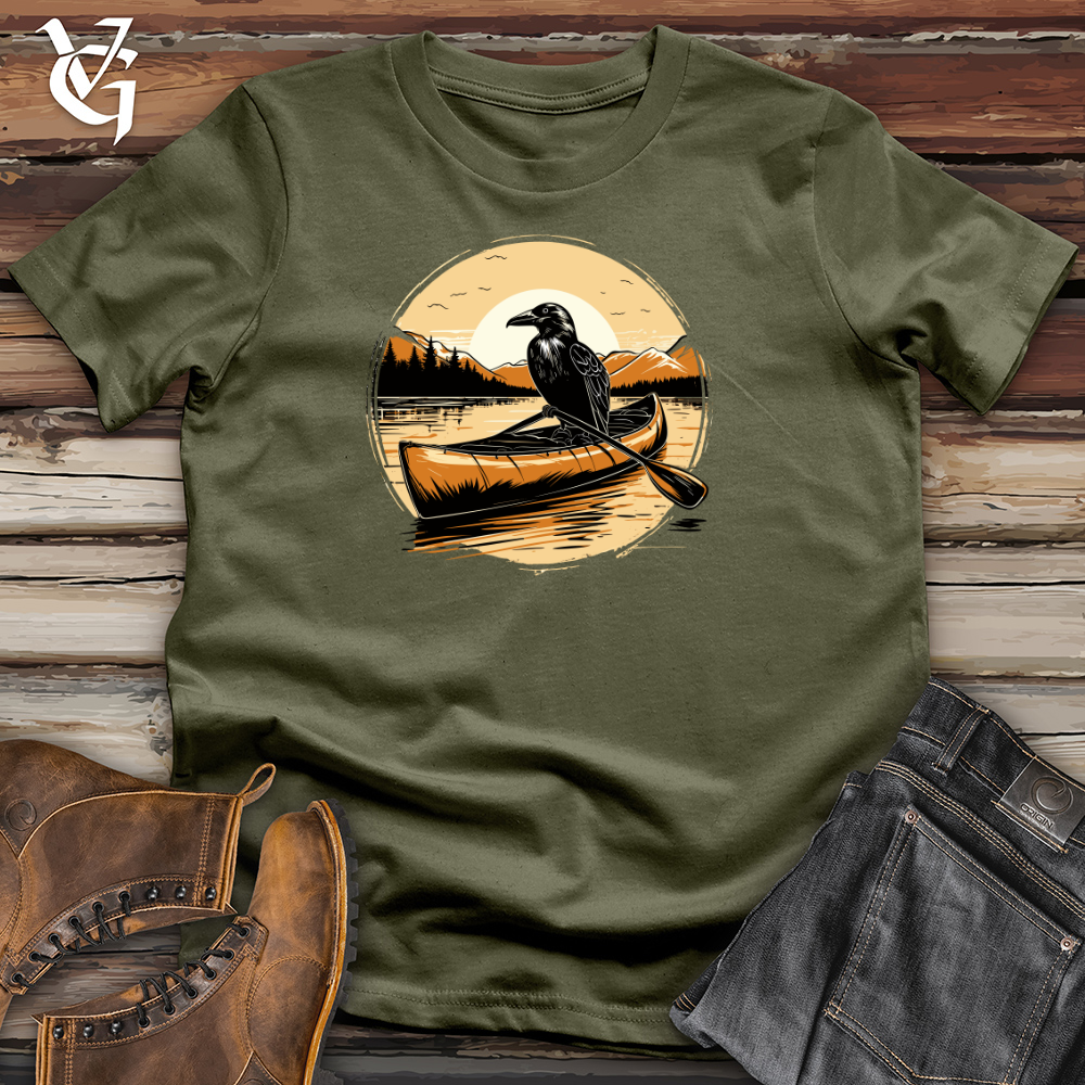 Viking Goods Kayaking Raven Journey Cotton Tee Military Green / L