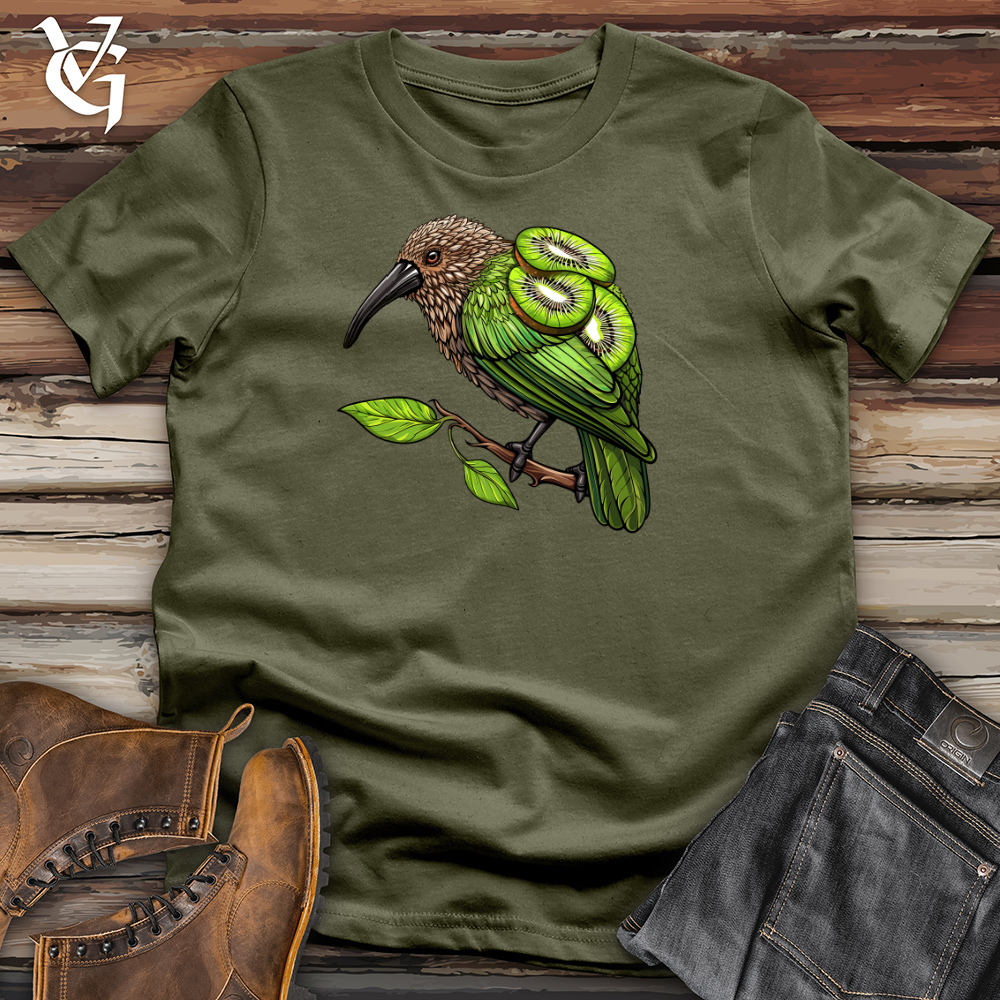 Viking Goods Kiwi Fruit Bird Cotton Tee Military Green / L