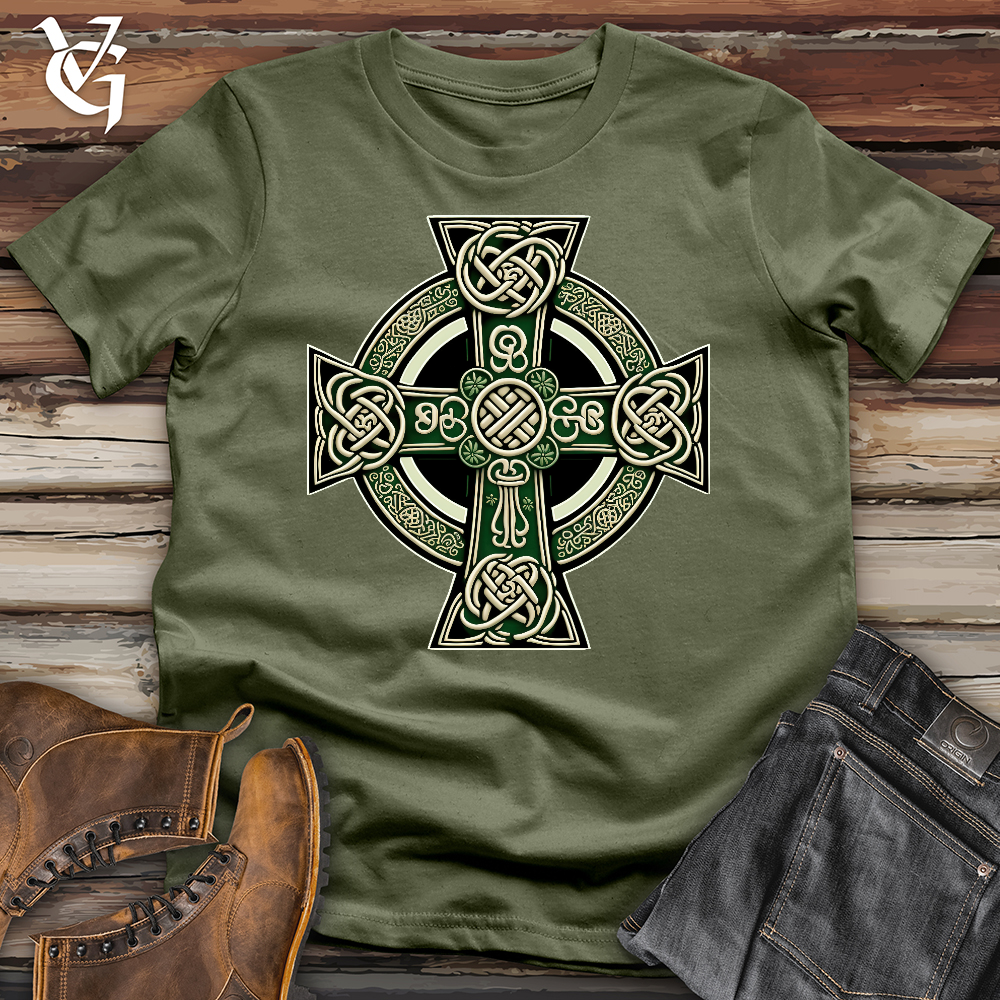 Viking Goods Knotted Celtic Crosses Softstyle Tee Military Green / L