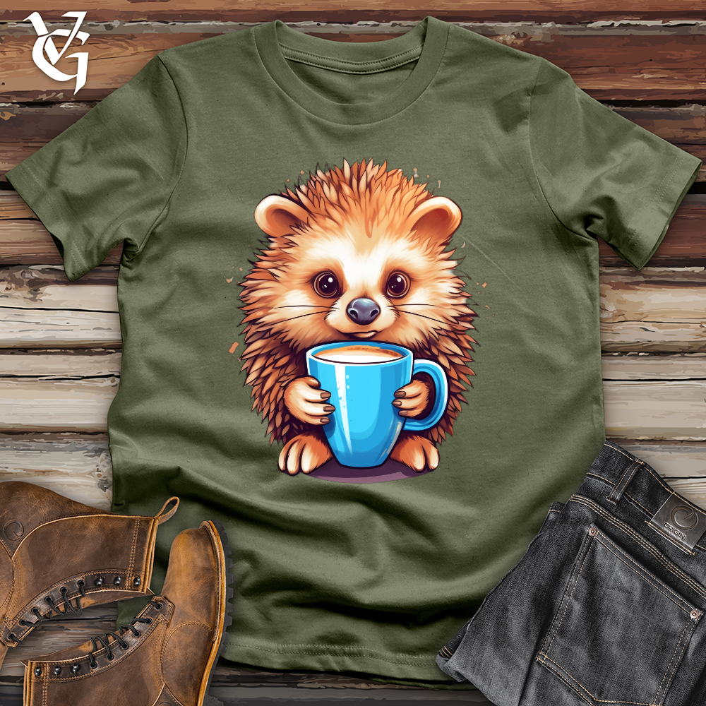 Viking Goods Latte Hedgehog Softstyle Tee Military Green / L