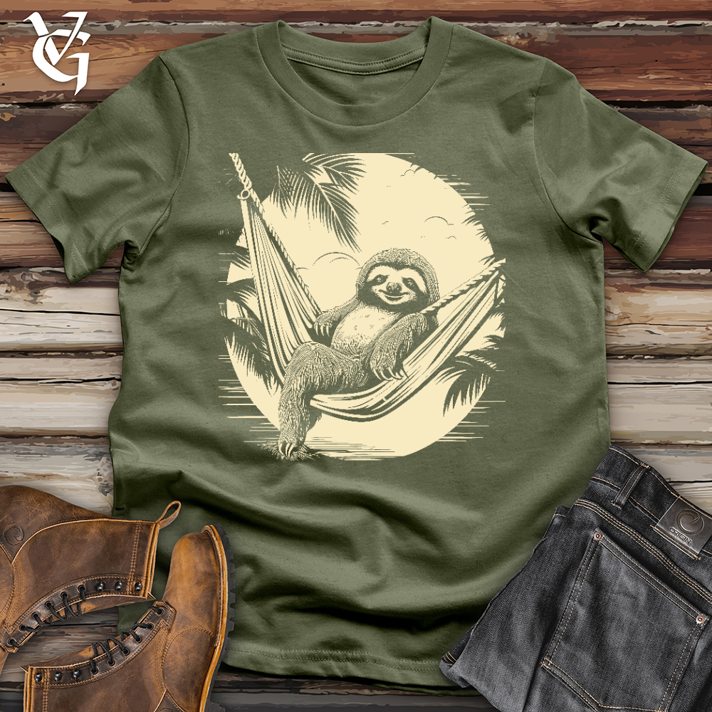 Viking Goods Lazy Sloth Nap Softstyle Tee Military Green / L