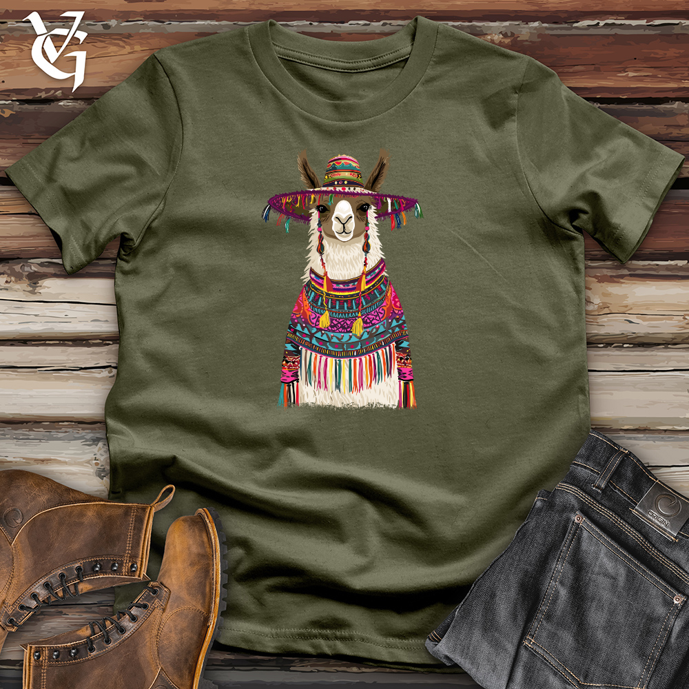 Viking Goods Llama Fiesta Attire Cotton Tee Military Green / L