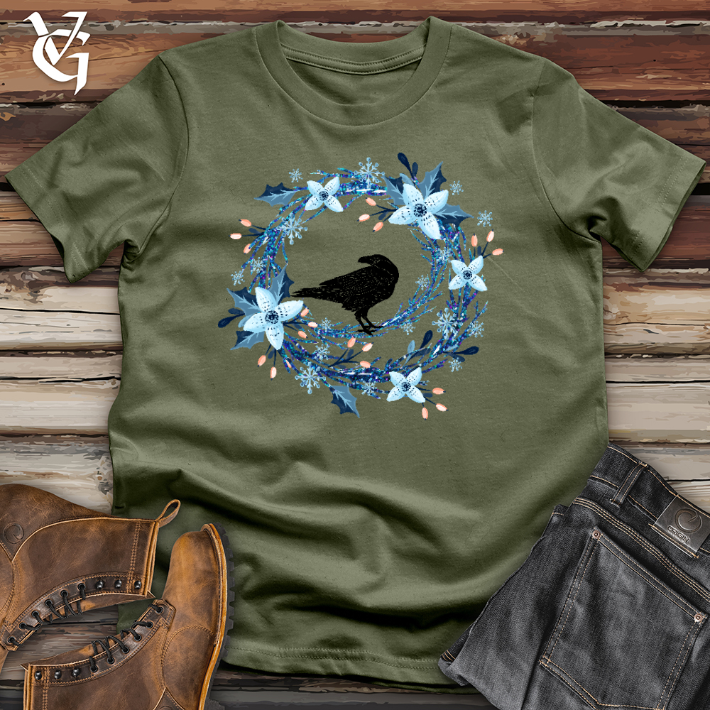 Viking Goods Lotus Winter Wreath Watcher Softstyle Tee Military Green / L