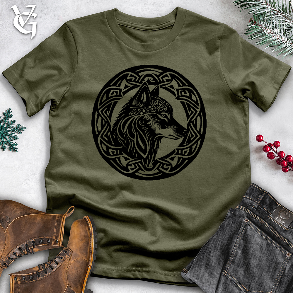 Viking Goods Majestic Wolf Cotton Tee Military Green / L