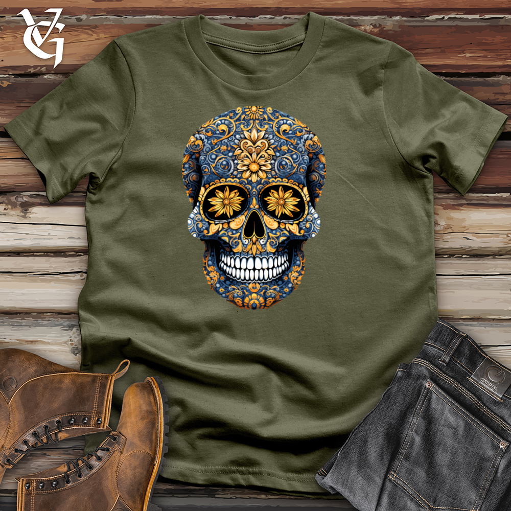Viking Goods Mandala Skull Cotton Tee Military Green / L