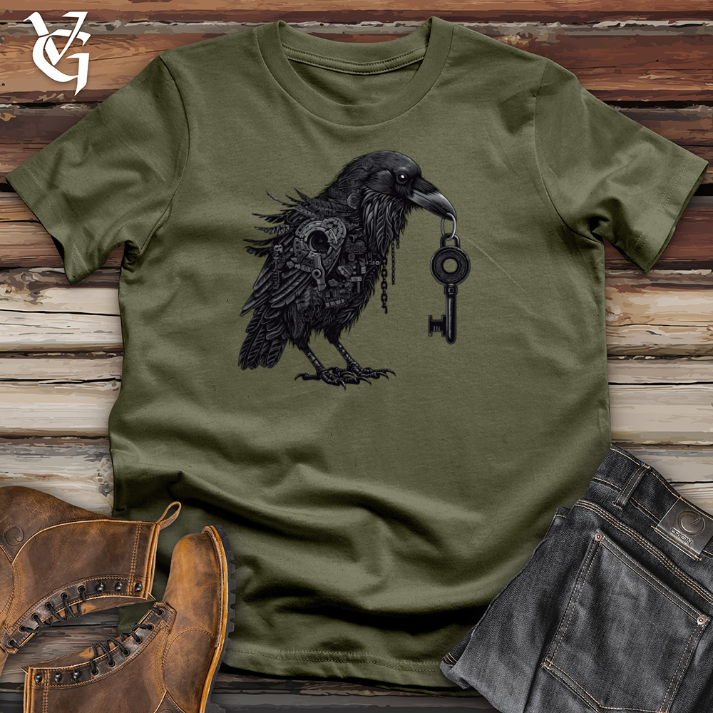 Viking Goods Mechanical Raven Keykeeper Cotton Tee Military Green / L