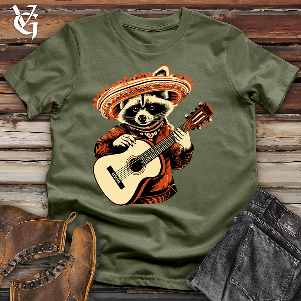 Viking Goods Melodic Raccoon Serenade Softstyle Tee Military Green / L
