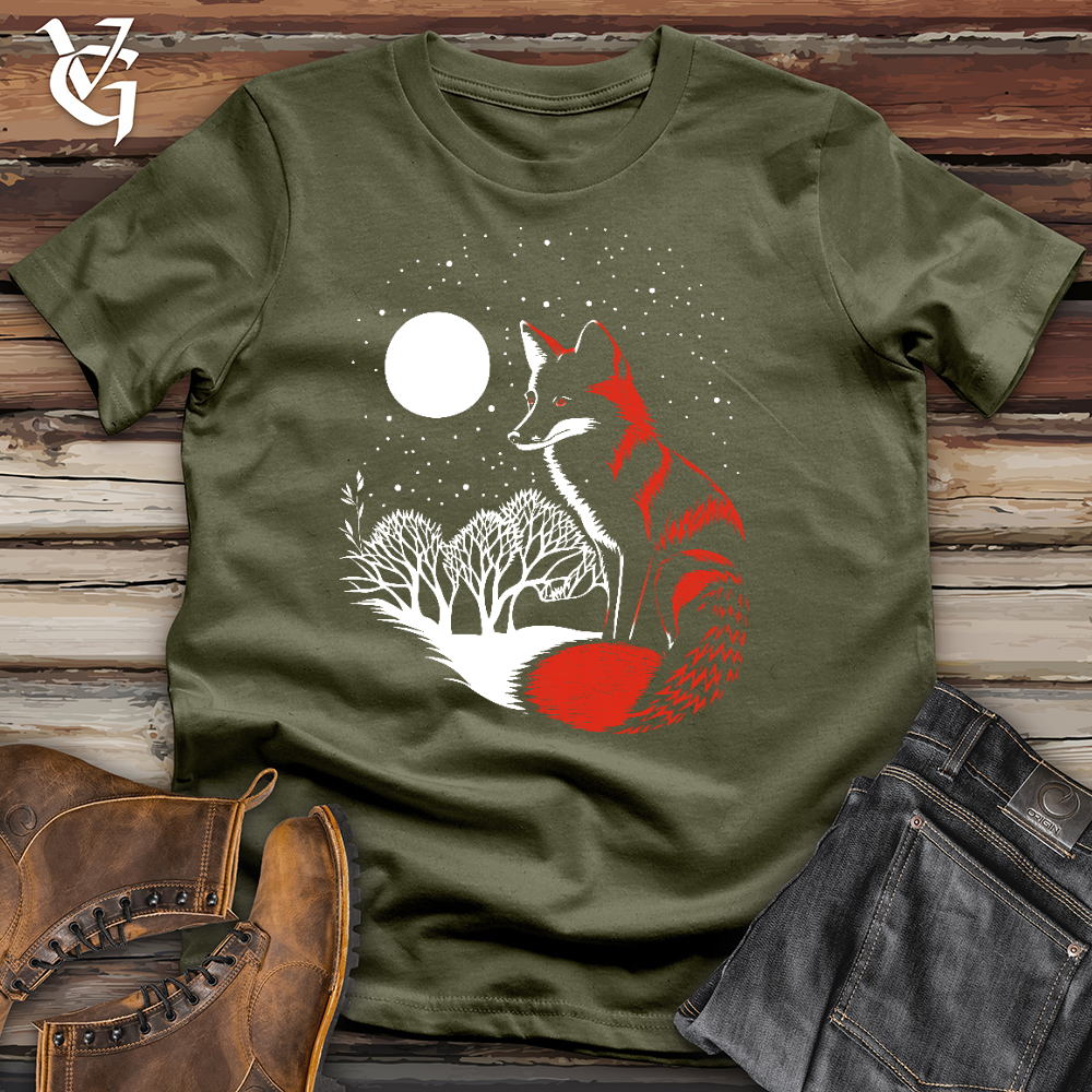 Viking Goods Moonlit Fox Cotton Tee Military Green / L
