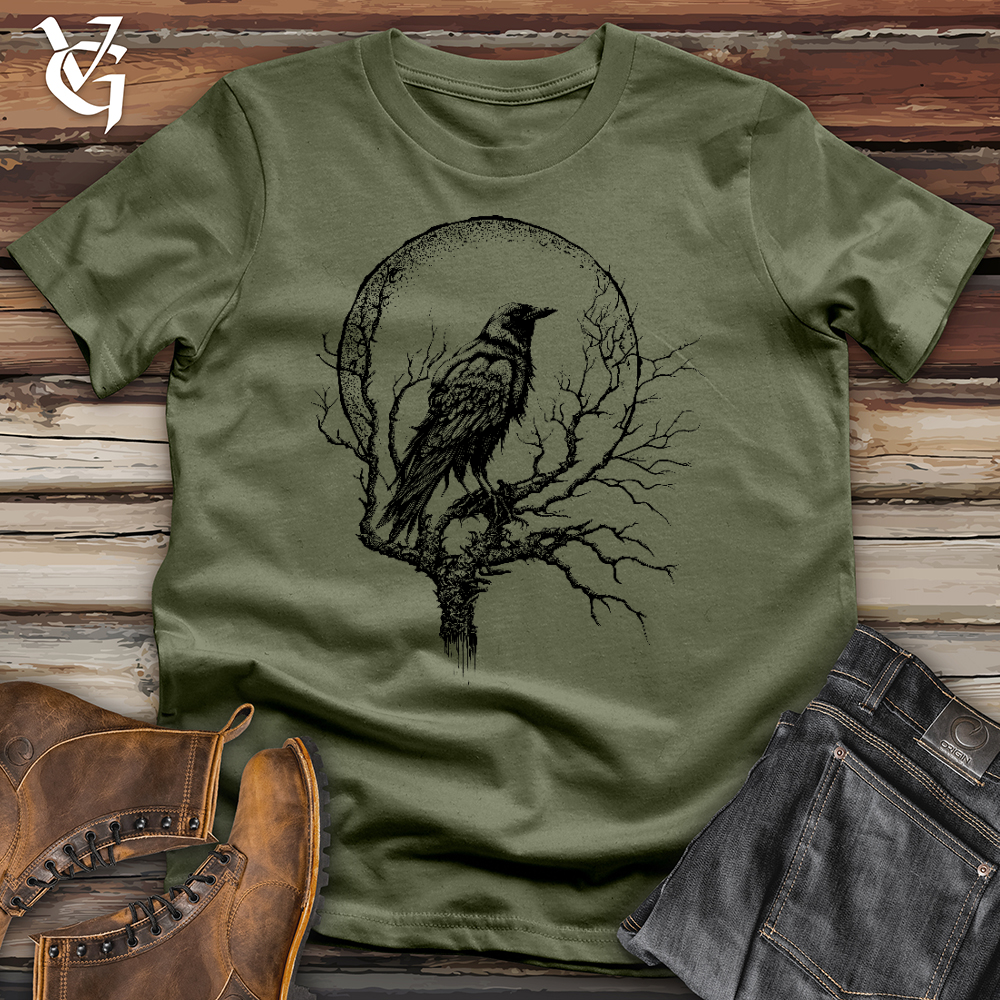 Viking Goods Moonscape Raven Softstyle Tee Military Green / L