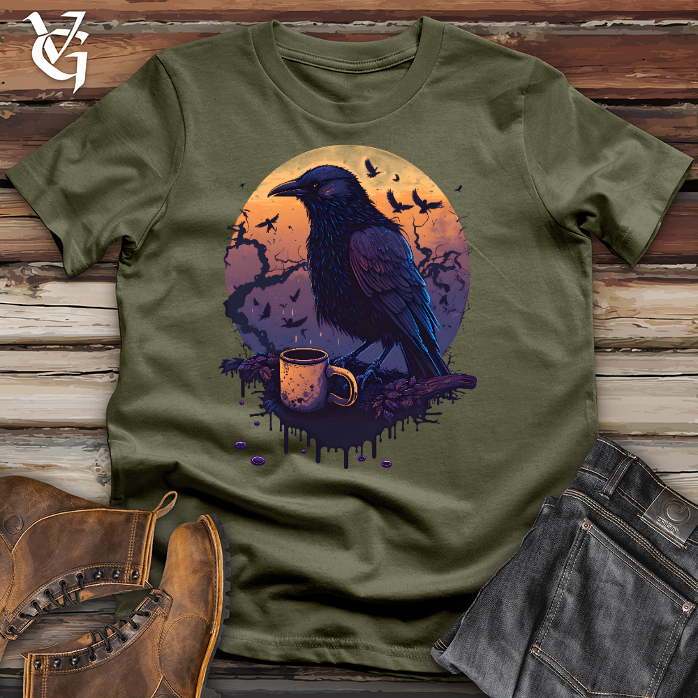 Viking Goods Morning Raven Brew Cotton Tee Military Green / L