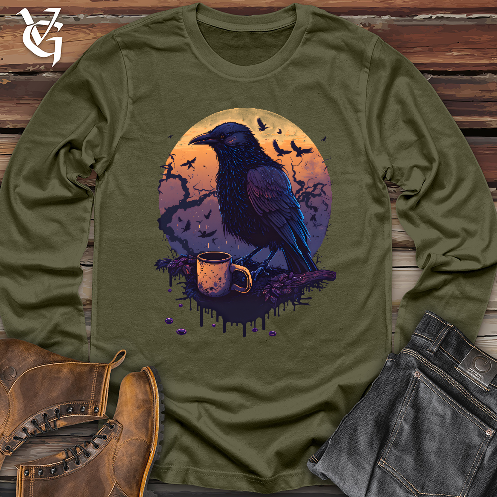 Viking Goods Morning Raven Brew Long Sleeve Military Green / L