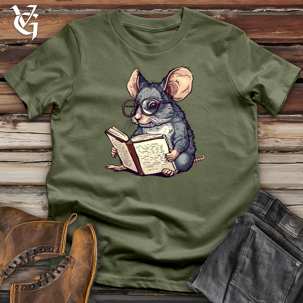Viking Goods Mouse Bookworm Scholar Softstyle Tee Military Green / L