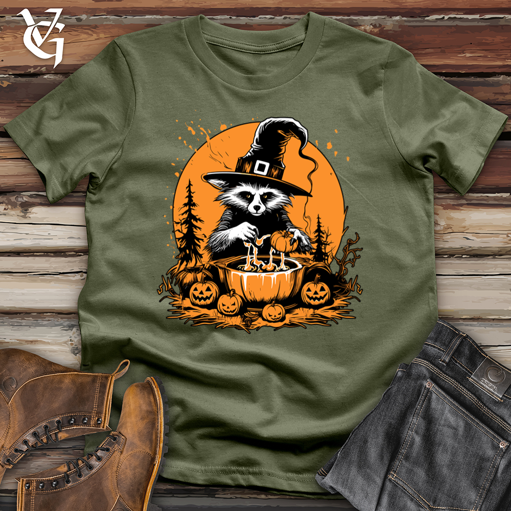 Viking Goods Mystic Cauldron Raccoon Softstyle Tee Military Green / L