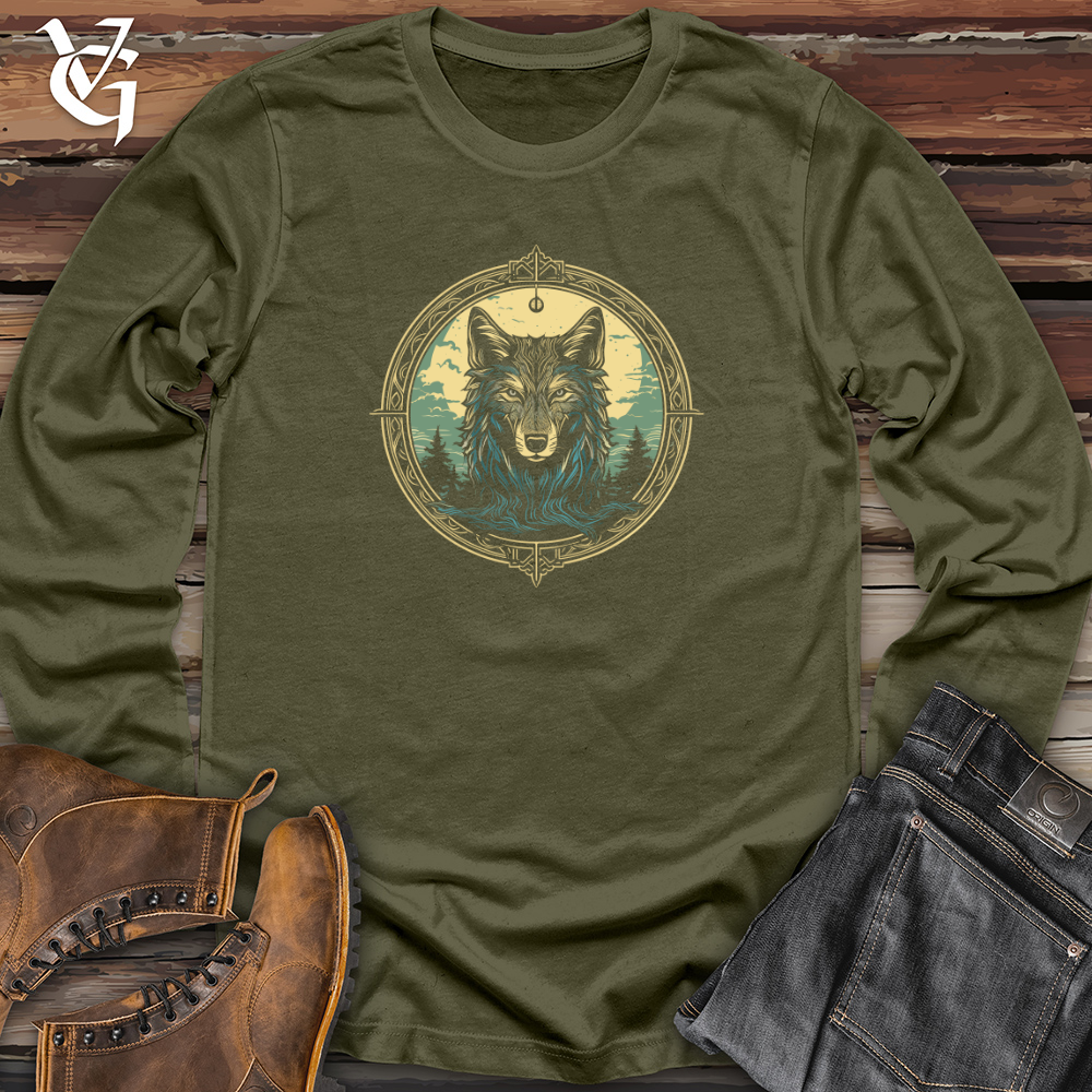 Viking Goods Mystic Wolf Compass Long Sleeve Military Green / L