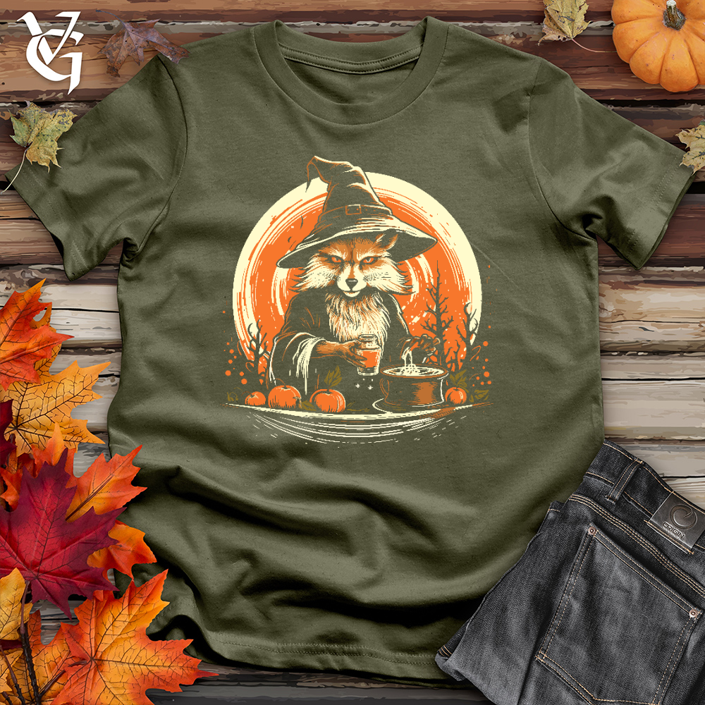 Viking Goods Mystical Cider Fox Cotton Tee Military Green / L